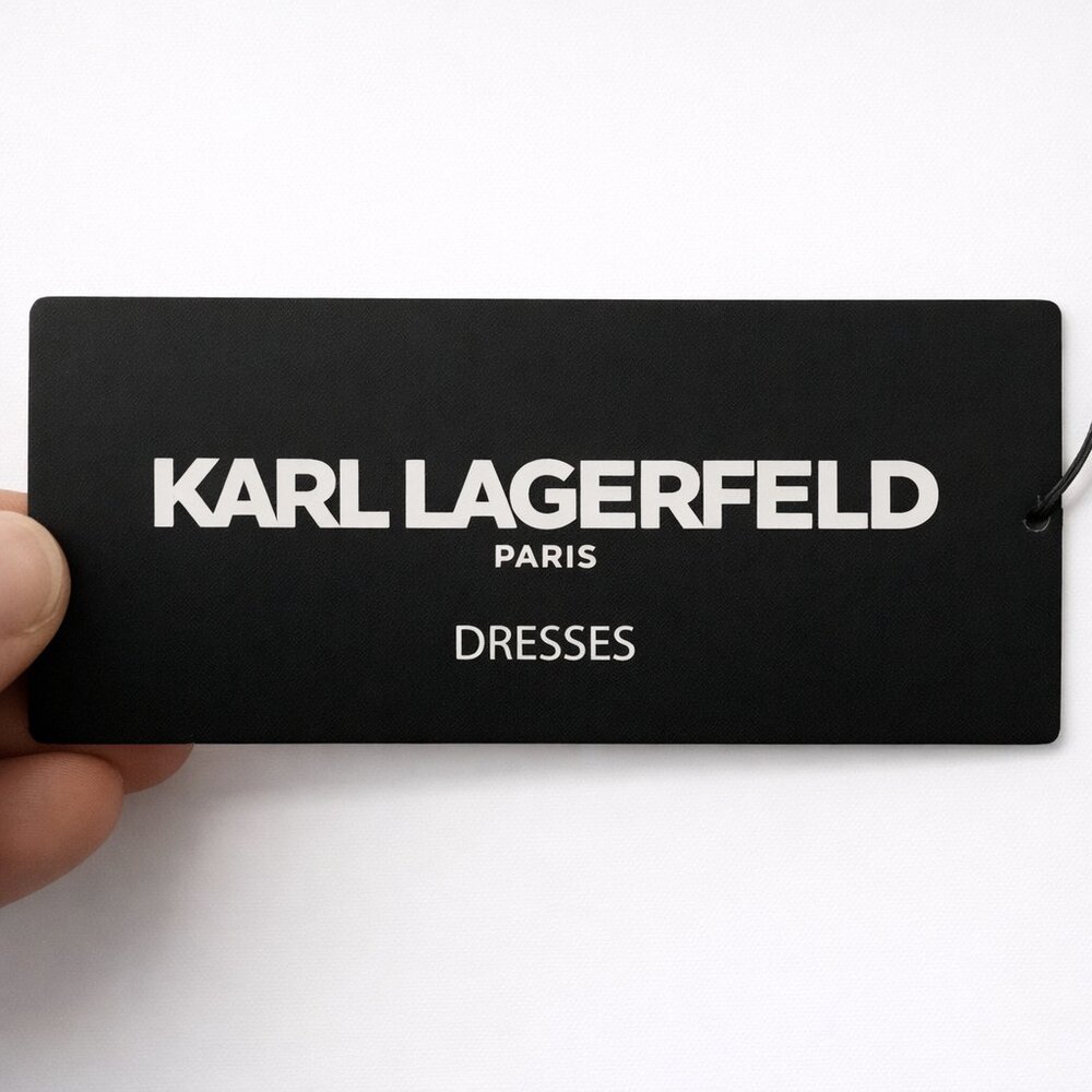 Karl Lagerfeld "Midnight Merlot" Pearl Fringe Sheath Dress | NWT | Size 2 - Picture 13 of 13